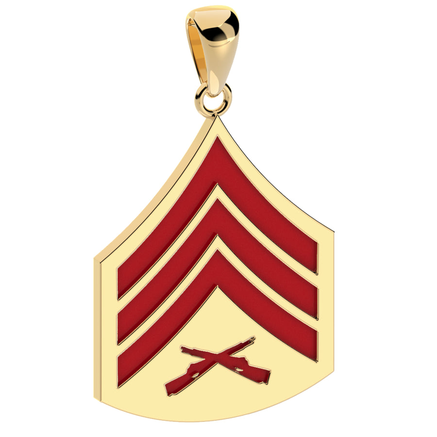 Ladies 10k or 14k Yellow or White Gold Sergeant US Marine Corps Pendant