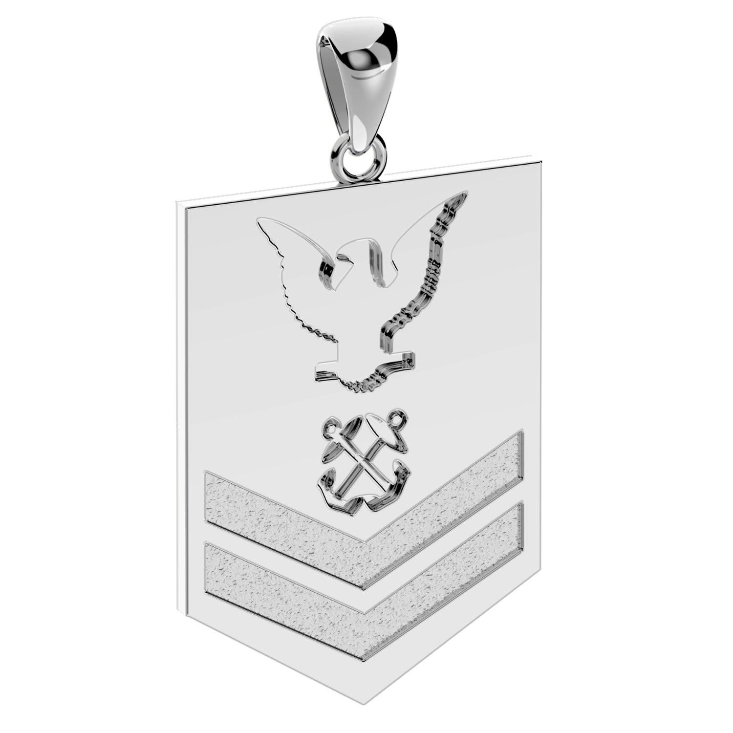 Sterling Silver Petty Officer Second Class Navy Pendant for Men