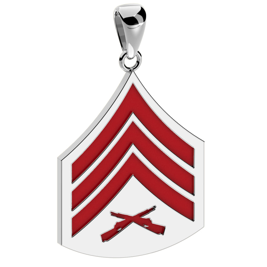 Ladies 0.925 Sterling Silver Sergeant US Marine Corps Pendant