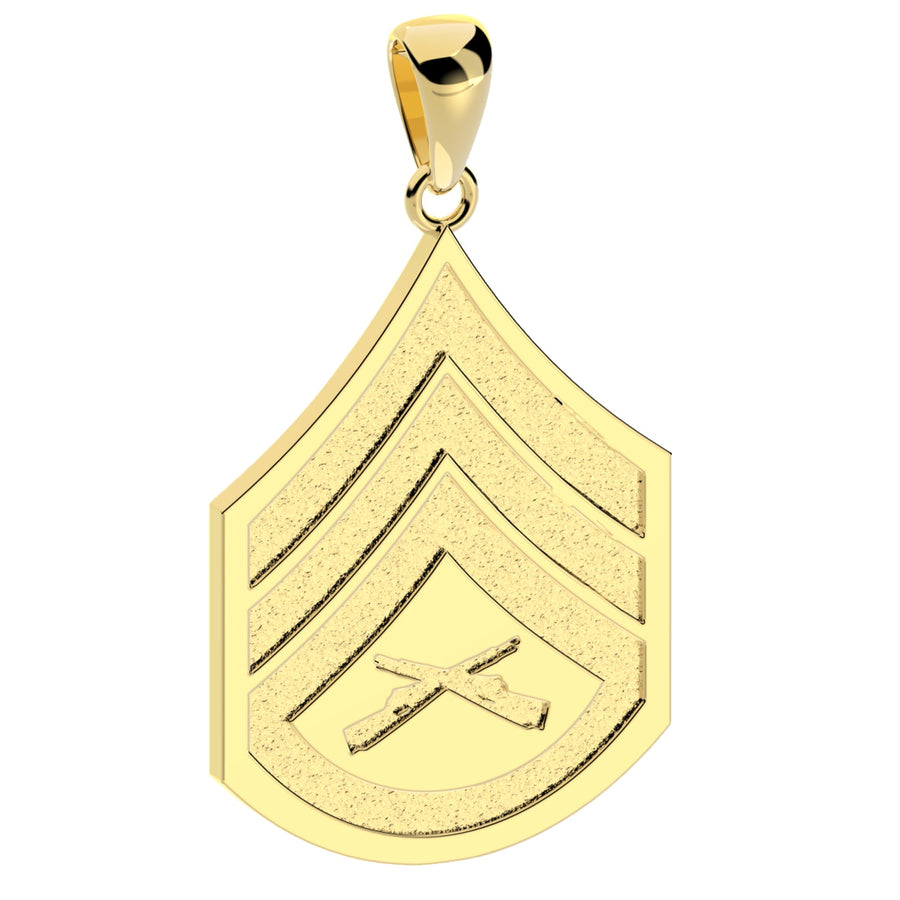 10k or 14k Yellow Gold staff Sergeant US Marine Corps Pendant