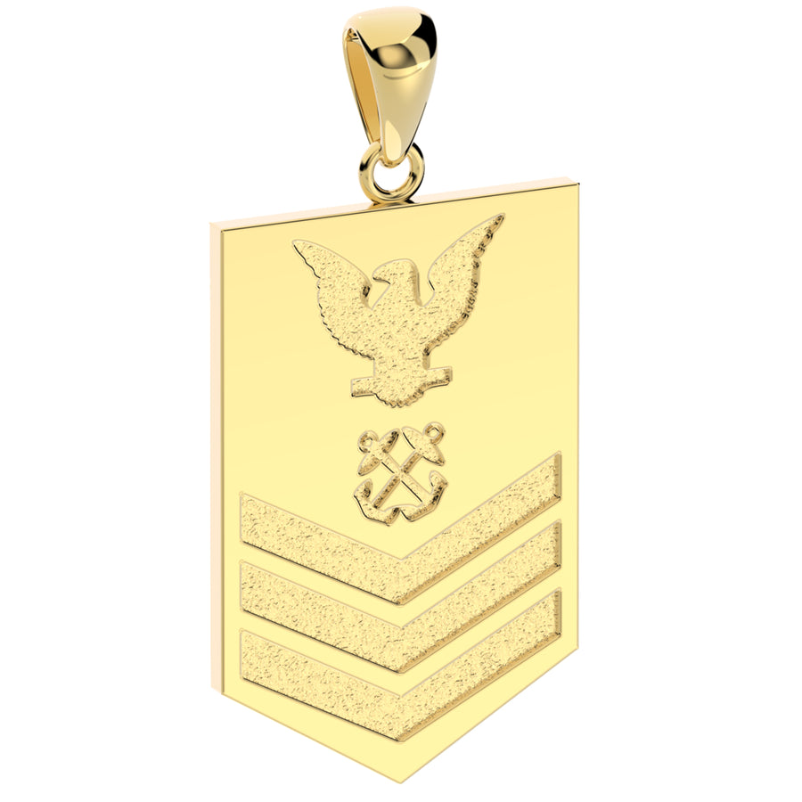 Ladies 10k or 14k Yellow or White Gold Petty Officer First Class US Navy Pendant