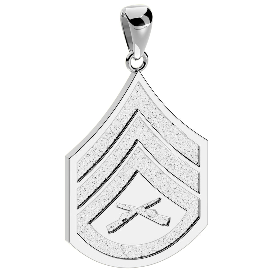 Ladies 925 Sterling Silver Staff Sergeant US Marine Corps Pendant
