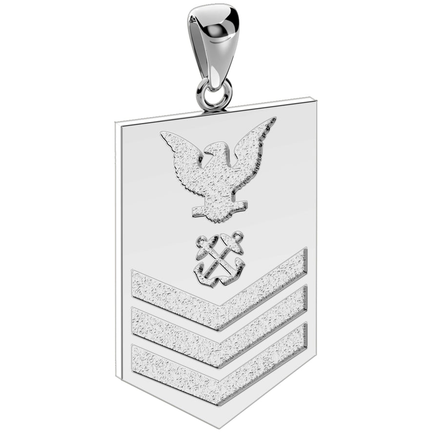 Sterling Silver Petty Officer First Class US Navy Pendant for Men