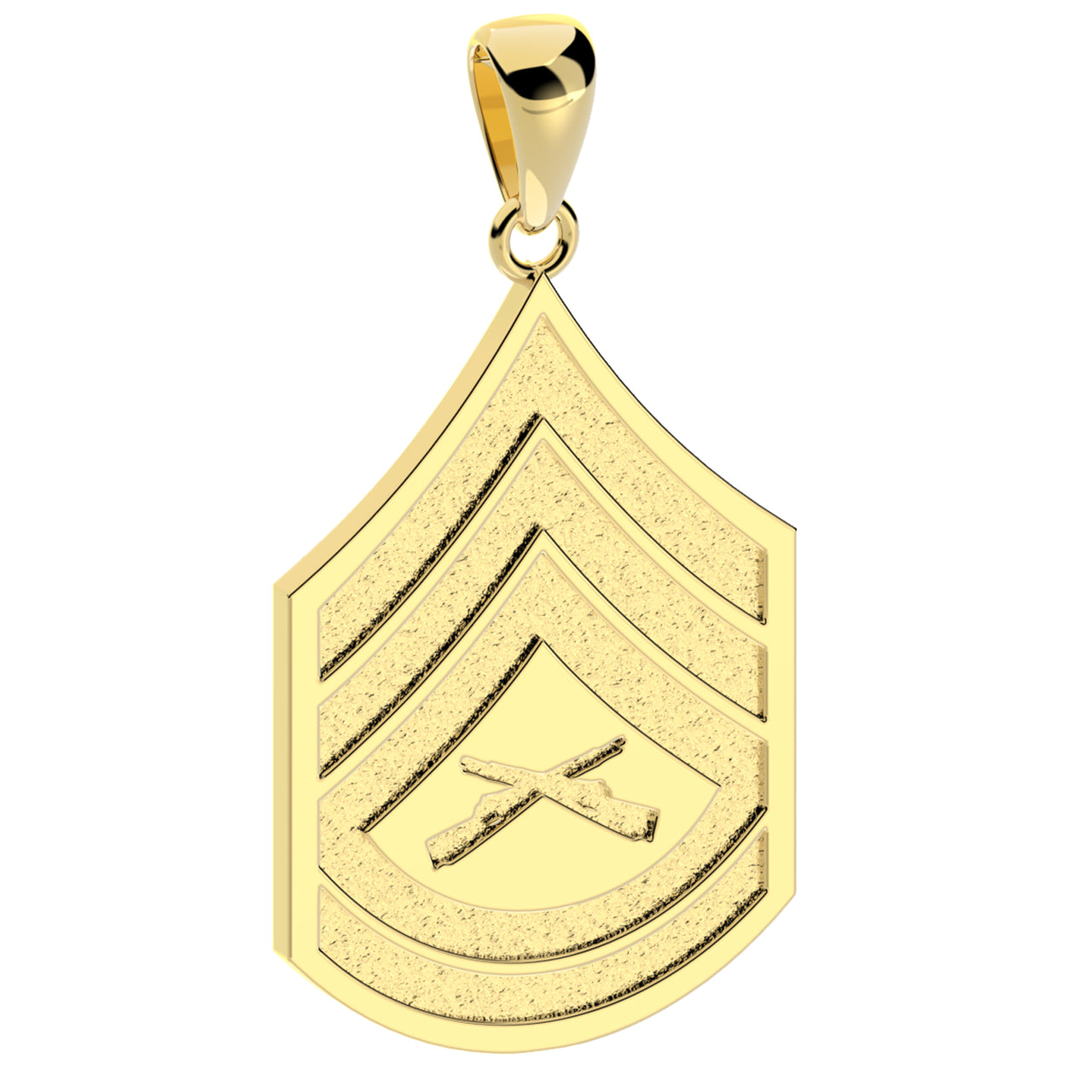 10k or 14k Yellow Gold Gunnery Sergeant USMC Pendant