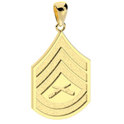 10k or 14k Yellow Gold Gunnery Sergeant USMC Pendant