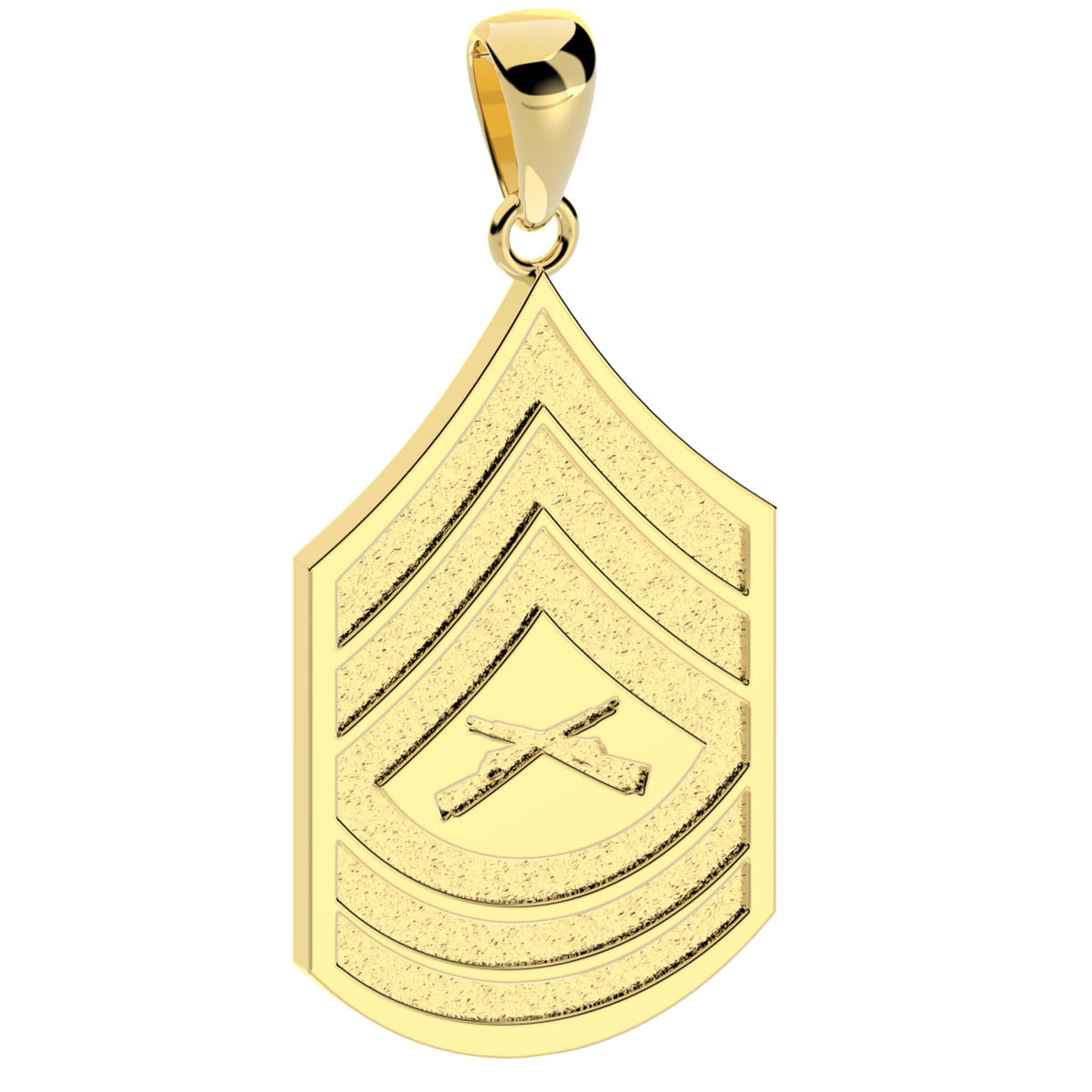 Men's 10k or 14k Yellow or White Gold Master Sergeant US Marine Corps Pendant