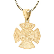 Firefighter Necklace of 26mm in 14k Gold - 1.5mm Box Chain