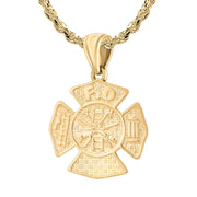 Firefighter Necklace of 26mm in 14k Gold - 2.5mm Rope Chain
