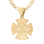 Firefighter Necklace of 26mm in Gold - 2.8mm Figaro Chain