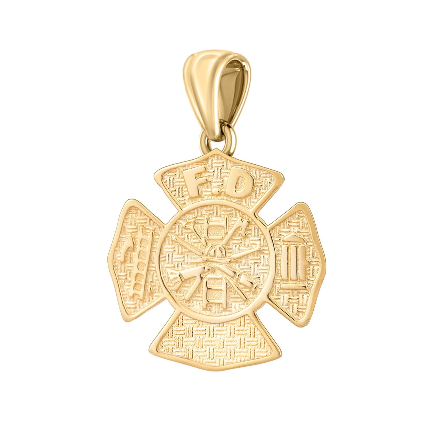 Firefighter Necklace of 26mm in 14k Gold - Pendant Only