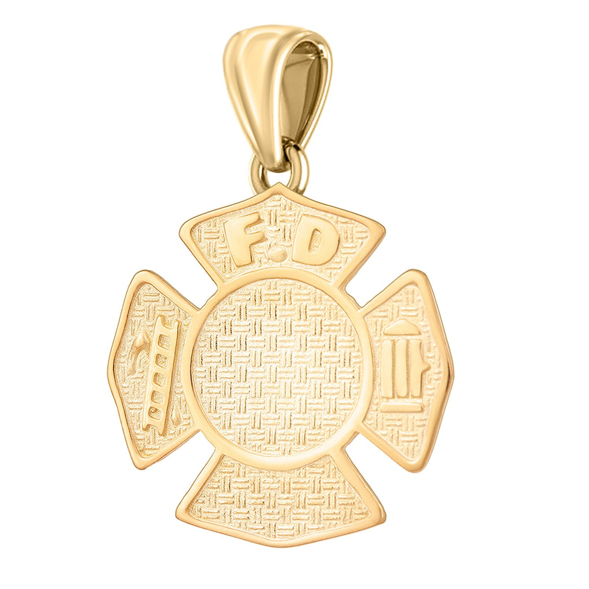 Firefighter Pendant of Gold for Ladies - No Chain