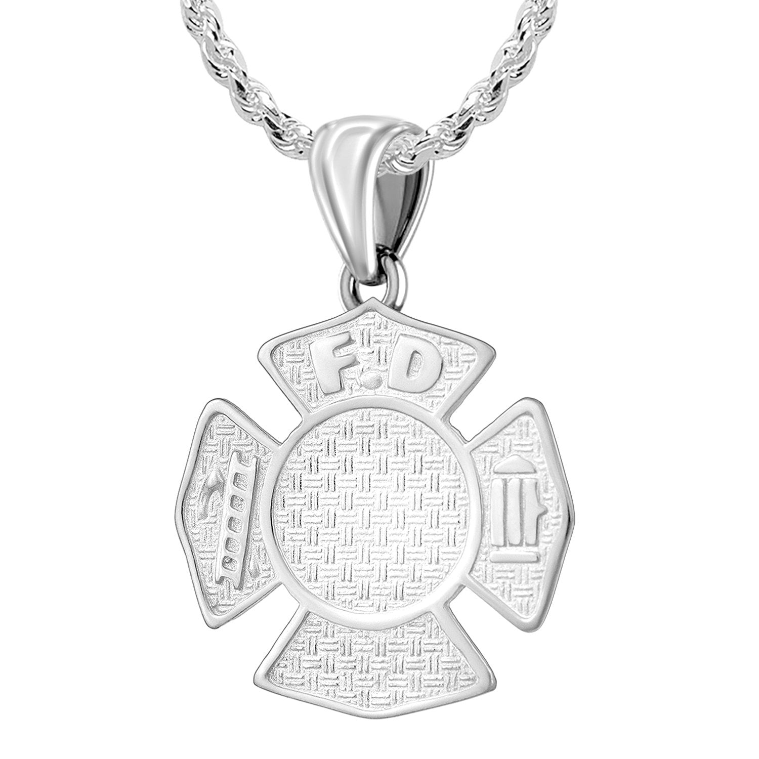 Firefighter Necklace In 925 Silver - 1.5mm Rope Chain