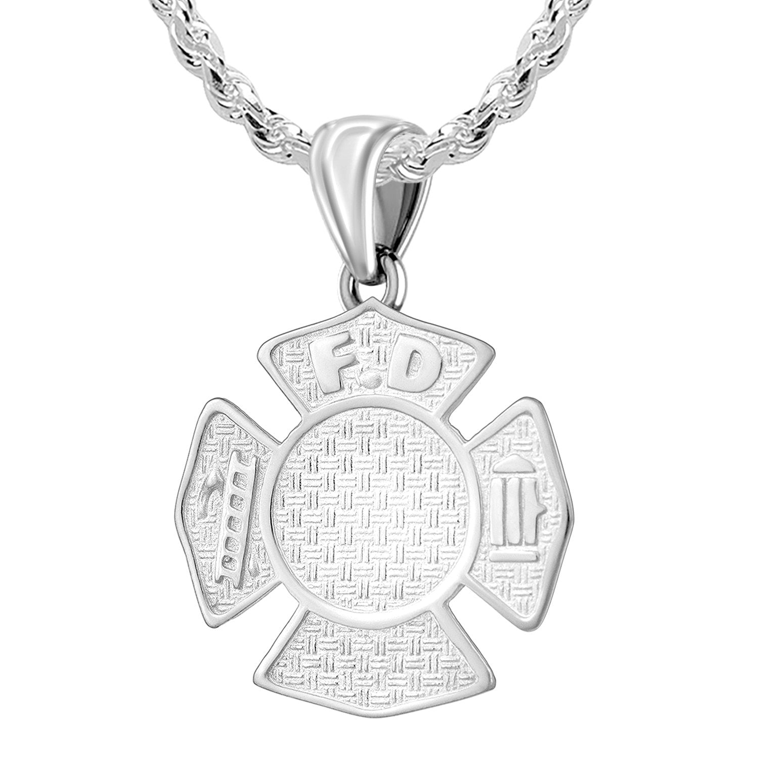 Firefighter Necklace In 925 Silver - 2.5mm Rope Chain