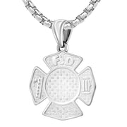 Firefighter Necklace In 925 Silver for Men - 2.6mm Box Chain