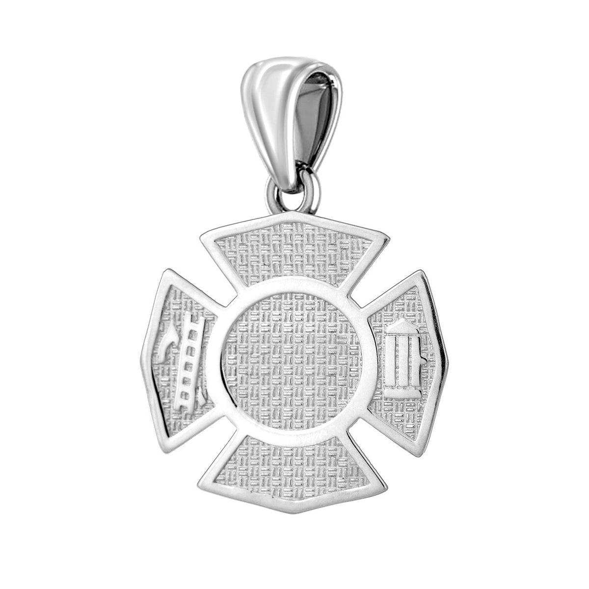 Men's 925 Sterling Silver Customizable Firefighter Pendant Necklace, 32mm