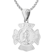 Firefighter Pendant - Sterling Silver Necklace of 23mm