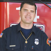 Firefighter Pendant of 14K Gold For Men - Worn on Neck