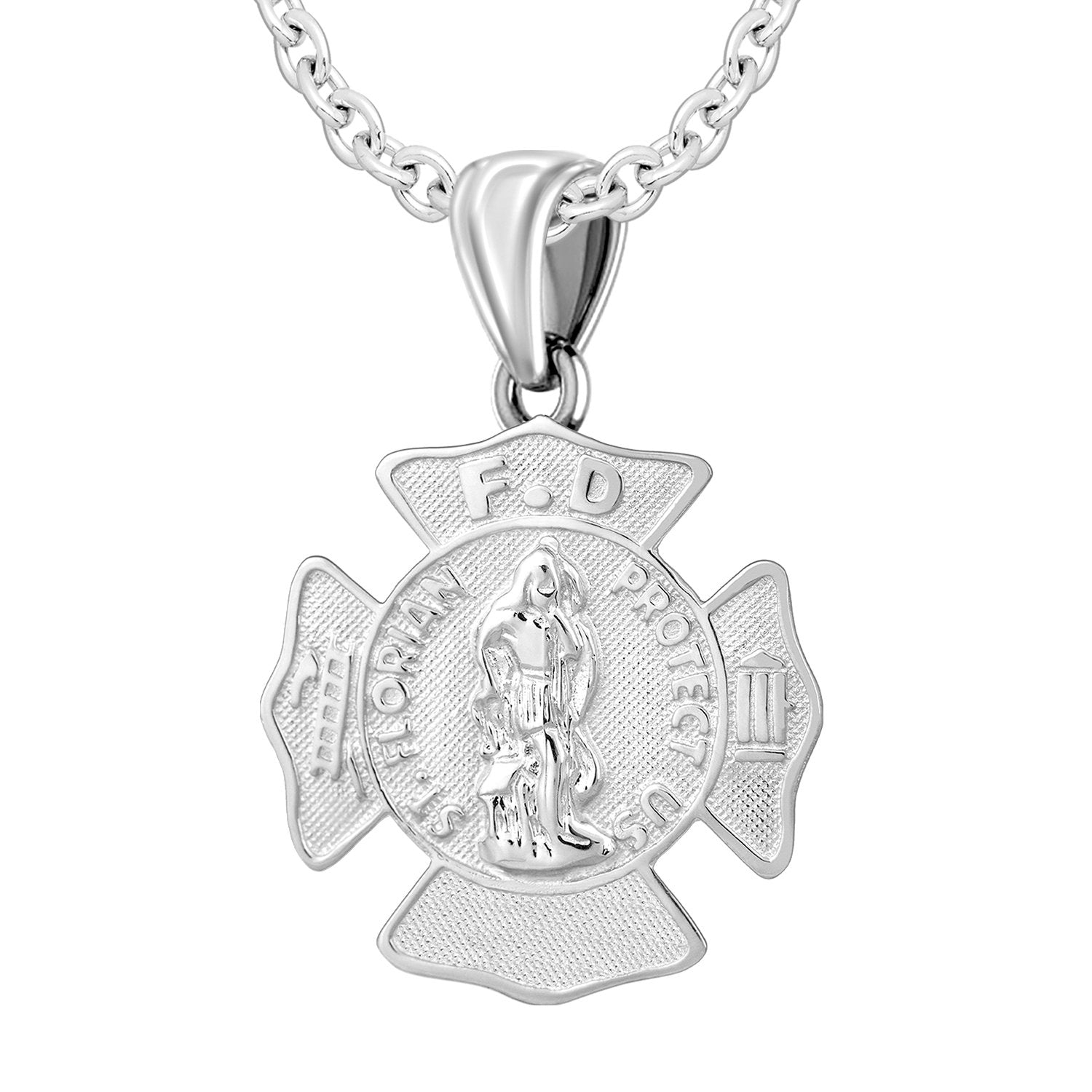 Firefighter Pendant In 925 Silver - 2.5mm Cable Chain