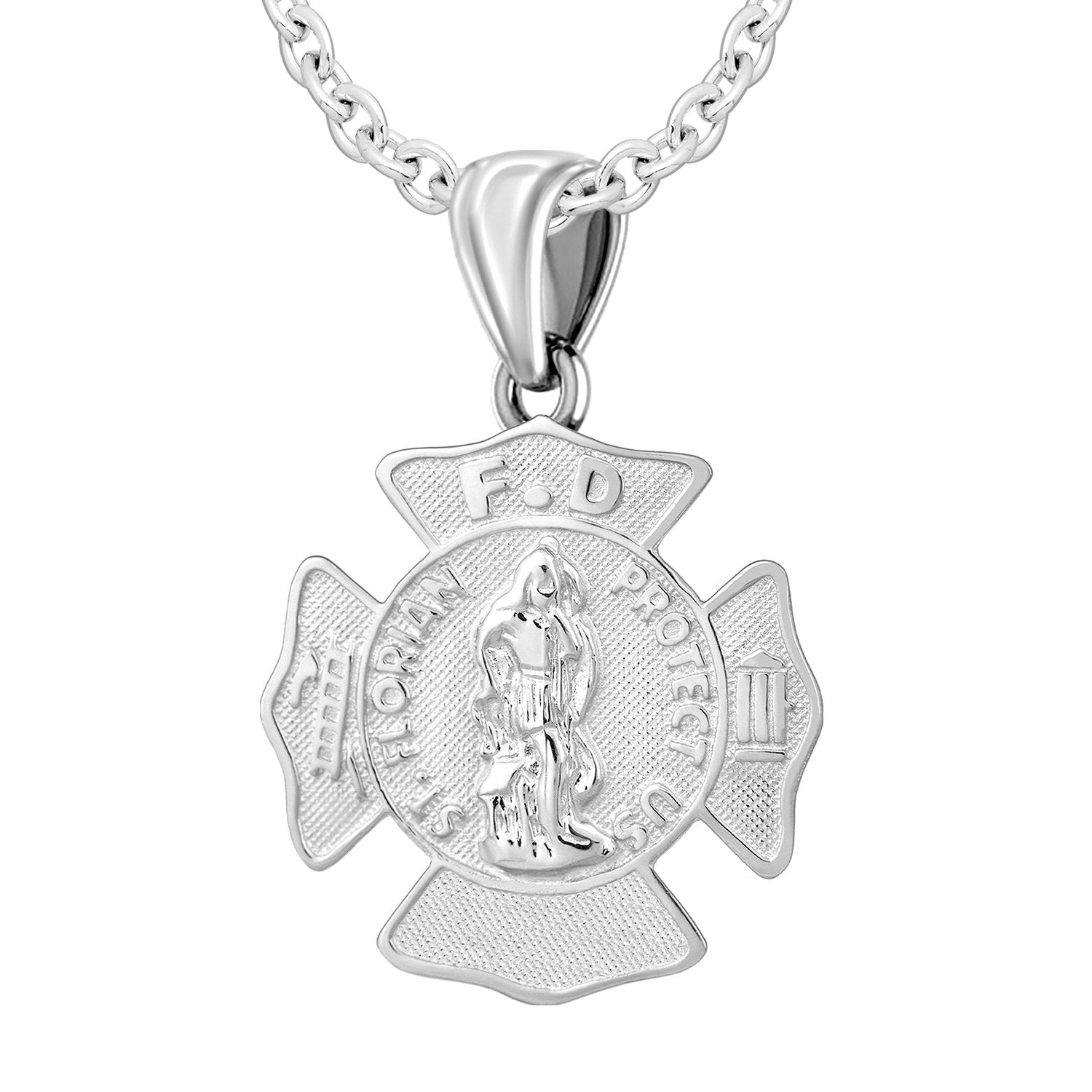 Firefighter Pendant In 925 Silver - 2mm Cable Chain