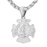 Firefighter Pendant In 925 Silver - 3.7mm Box Chain
