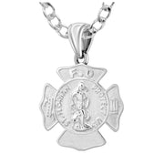 Firefighter Pendant In 925 Silver - 3mm Curb Chain