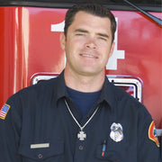 Firefighter Pendant In 925 Silver - Worn by Firefighter Man