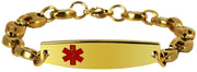 Engravable Gold Plated Medical Alert ID Bracelet