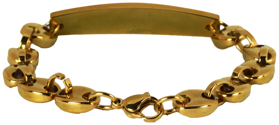 Engravable Gold Plated Medical Alert ID Bracelet