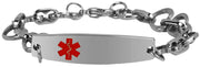 Stainless Steel 8 1/2in Medical Alert ID Heart Bracelet