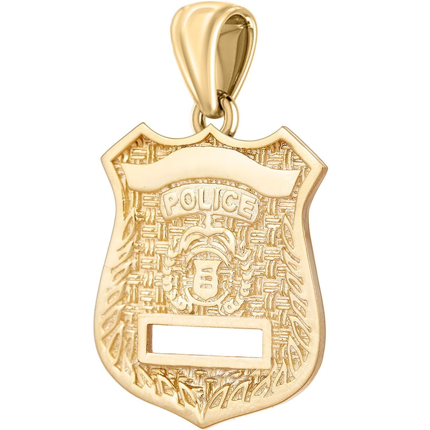 Police Badge Necklace In Gold of 26mm - Pendant Only