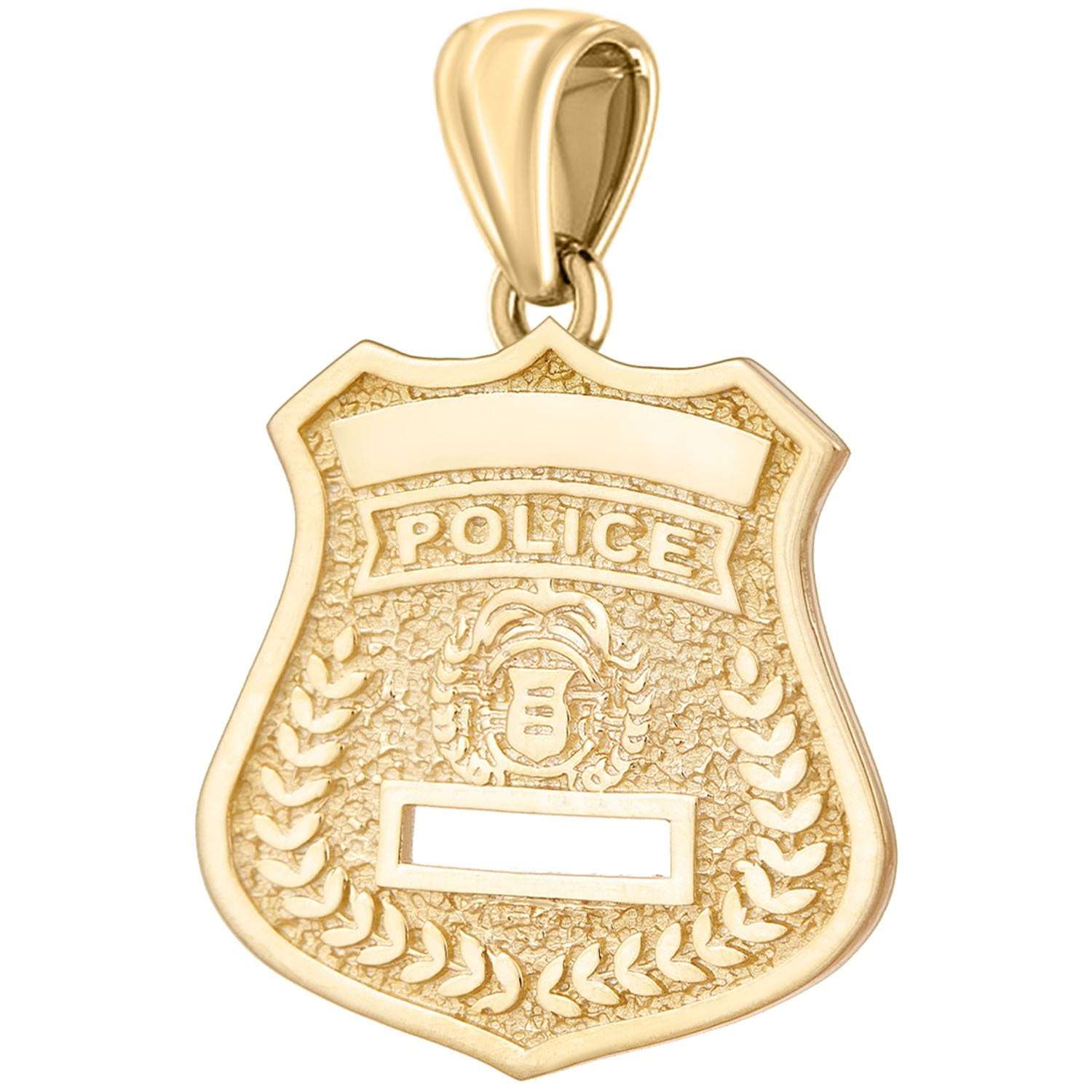 14K Gold Police Badge Necklace For Men - Pendant Only