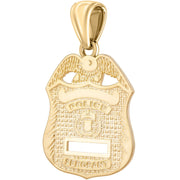 Police Badge Necklace In Gold For Men - Pendant Only