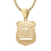 Gold Police Badge Necklace For Men - 2.5mm Rope Chain