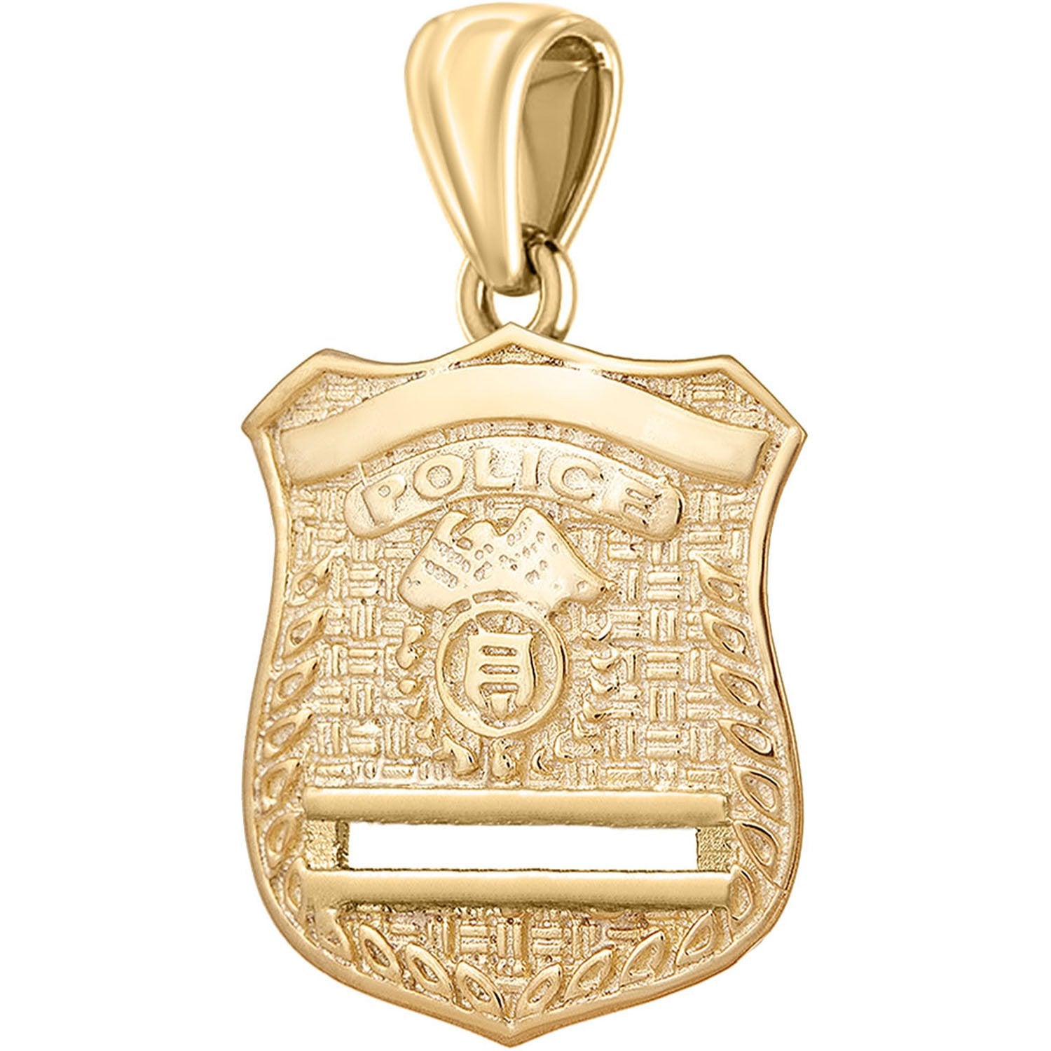 Gold Police Badge Necklace For Men - Pendant Only