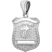Police Badge Necklace In Silver - Pendant Only