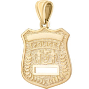 Police Badge Necklace In Gold For Ladies - Pendant Only