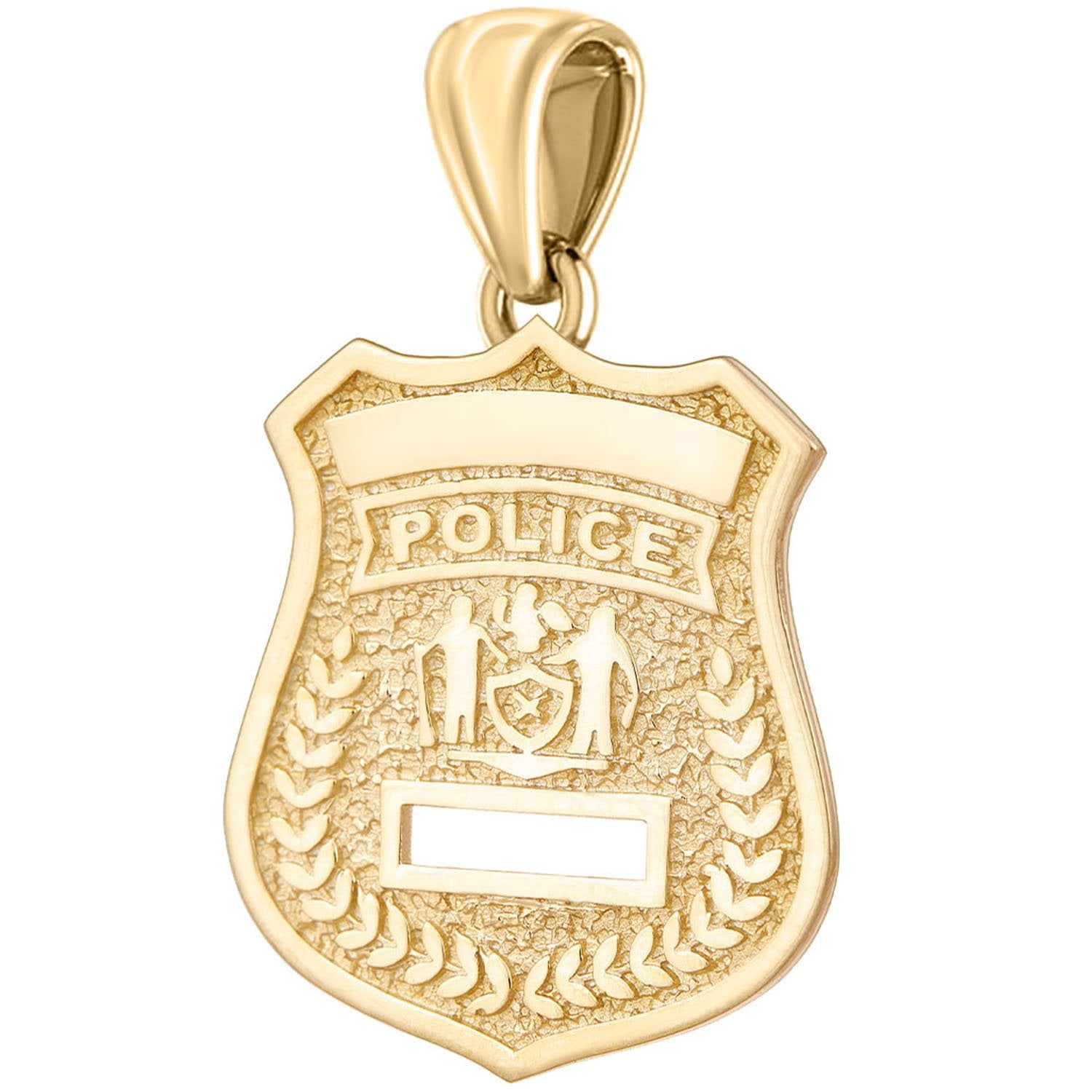 Gold Police Badge Necklace Without Chain - Crafted For Men