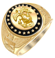 Gold US Marine Corps Solid Gold Ring