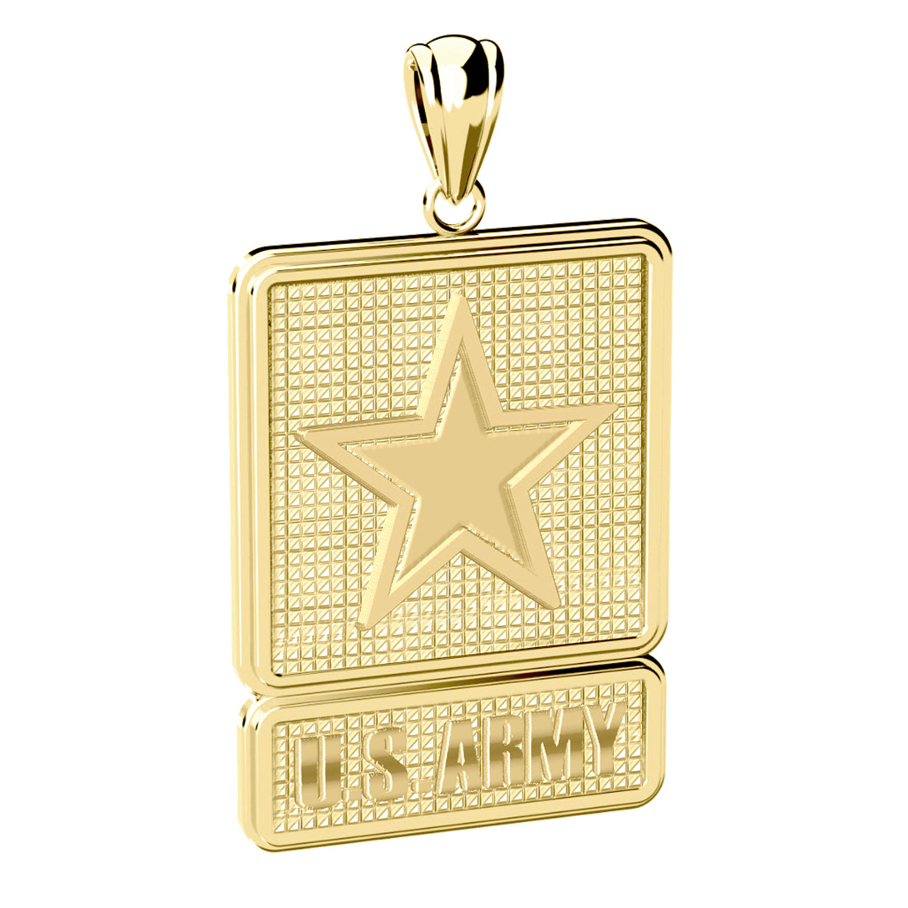 Ladies 10k or 14k Yellow Gold US Army Pendant