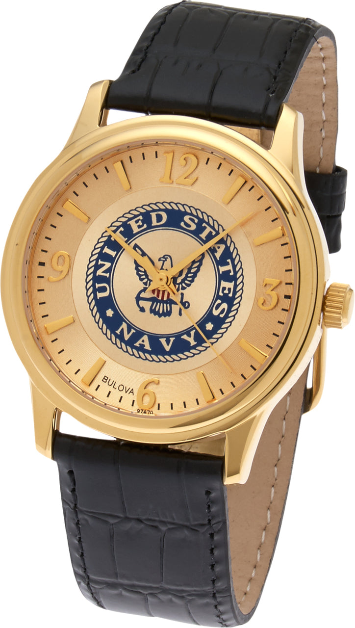 Men's US Navy USN Gold Plated Bulova Watch