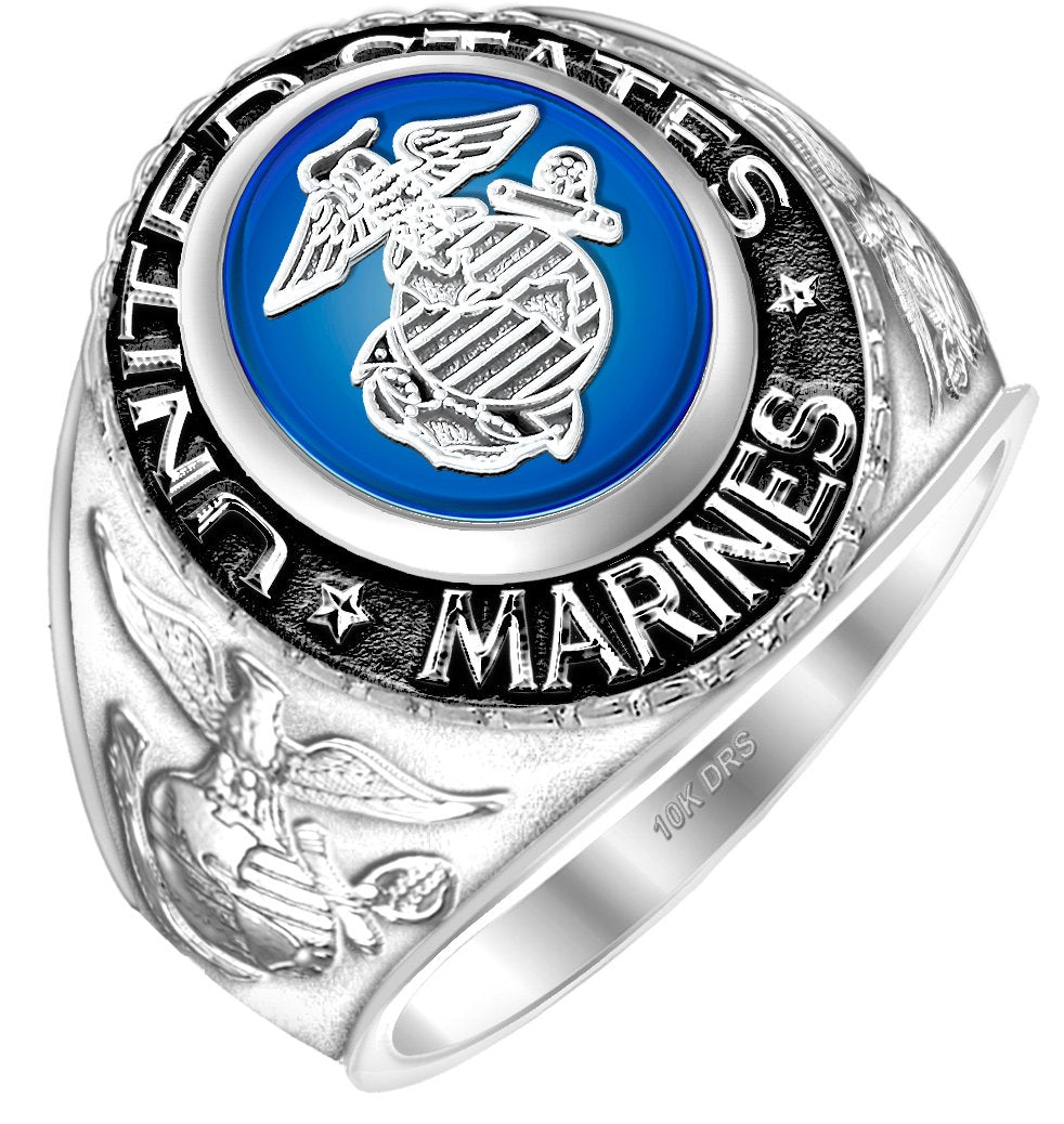 US Marine Corps Solid Gold Ring in whit colour