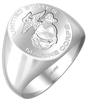 USMC Military Signet Ring in Silver For Men