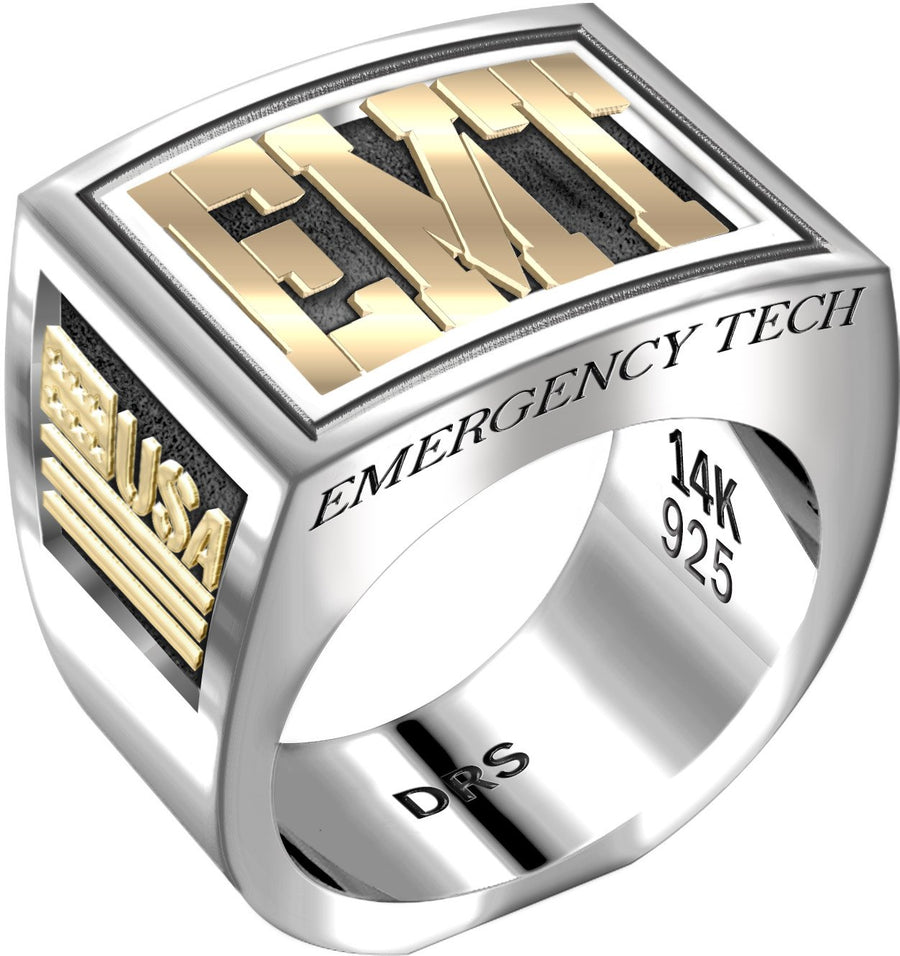 Sterling Silver and 14k Yellow Gold Ring Band