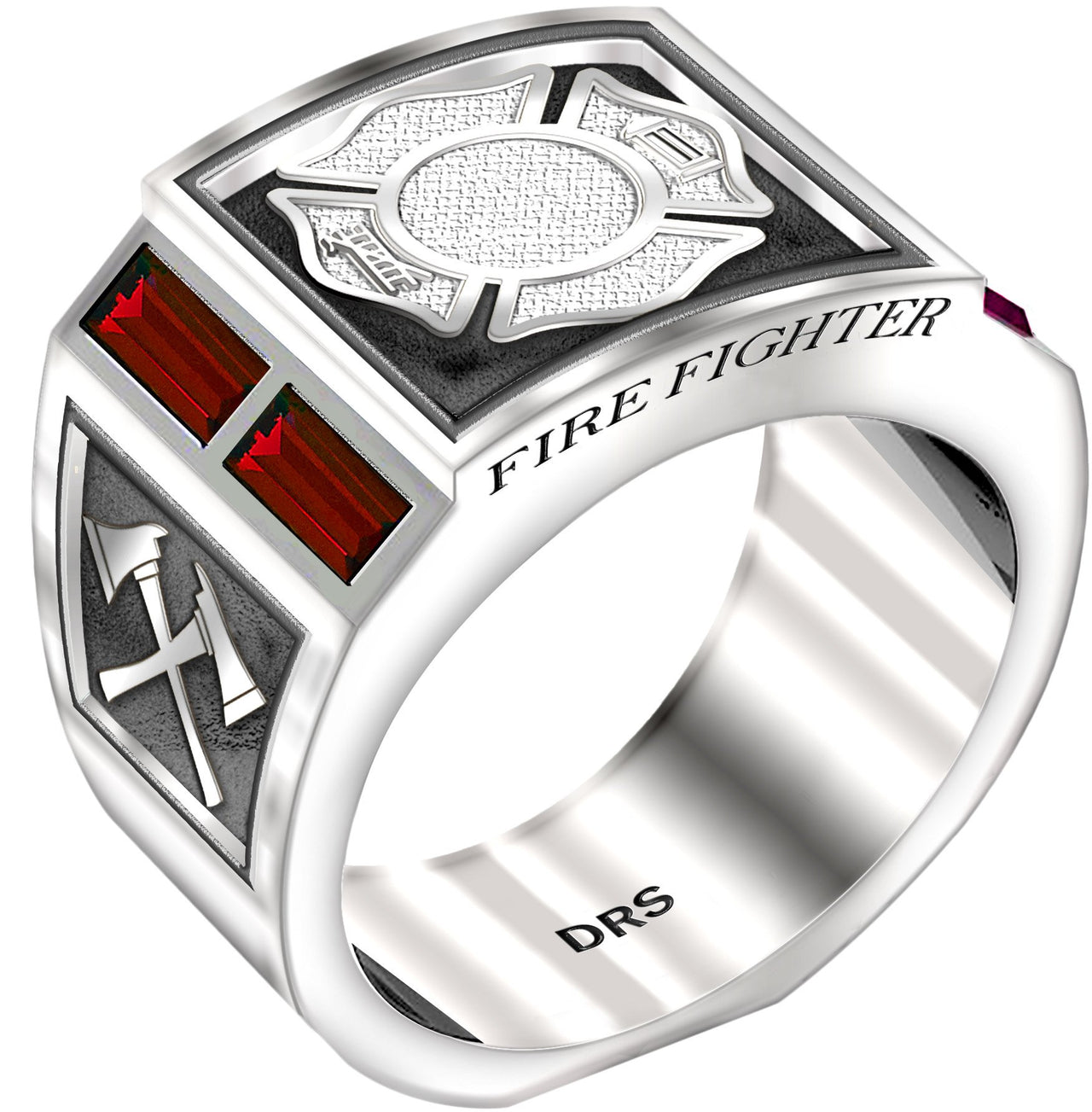 Sterling Silver Ring - Fire Fighter Ring For Men