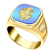 Yellow Gold US Marine Corps Military Ring