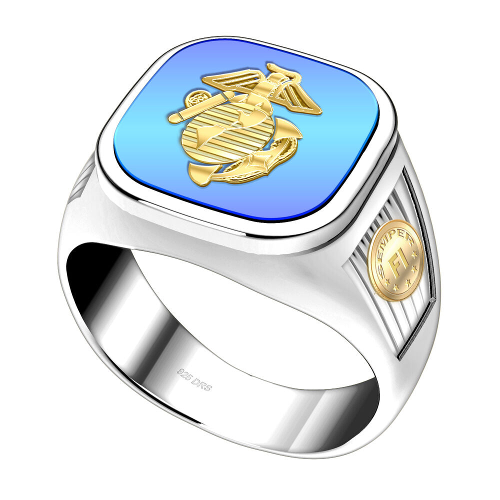 14k US Marine Corps Military Ring Band