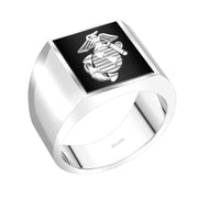 US Marine Corps Ring - Silver & Gold Military Ring For Men