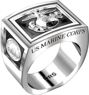 US Marine Corps Logo Ring 0.925 Sterling Silver