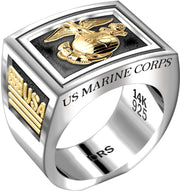 Men's Heavy Two Tone US Marine Corps USMC Ring