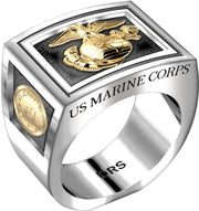 Men's Heavy Two Tone US Marine Corps USMC Ring Band